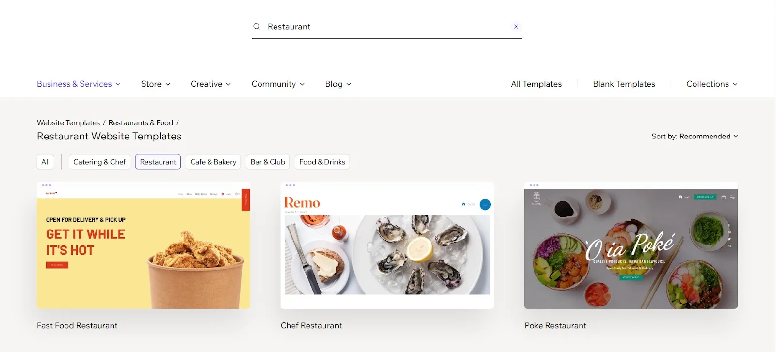 Food Business Website Design