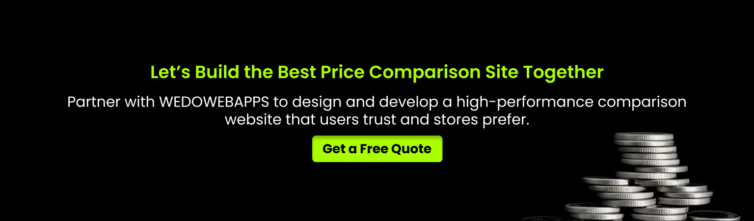 price comparison website development CTA