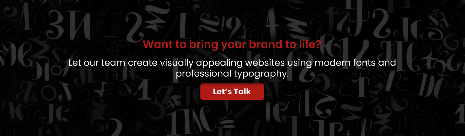 modern fonts typography for branding and website design