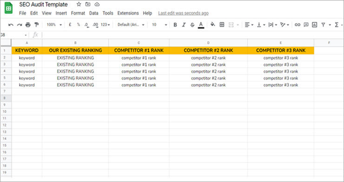 SEO Audit Template sample